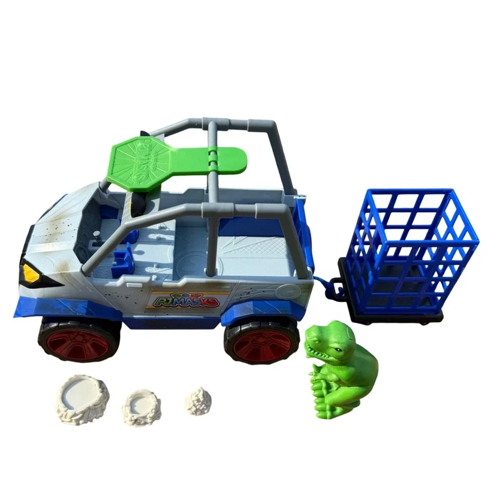 PJ Masks Dino Trouble Off Road Rescue Vehicle Set T-Rex Figure Cage Just Play